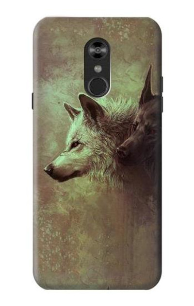 S0931 White Black Wolf Case Cover Custodia per LG Q Stylo 4, LG Q Stylus