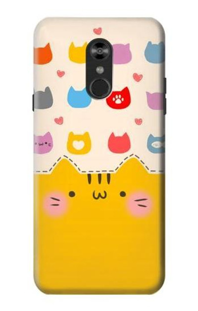 S2442 Cute Cat Cartoon Funny Case Cover Custodia per LG Q Stylo 4, LG Q Stylus