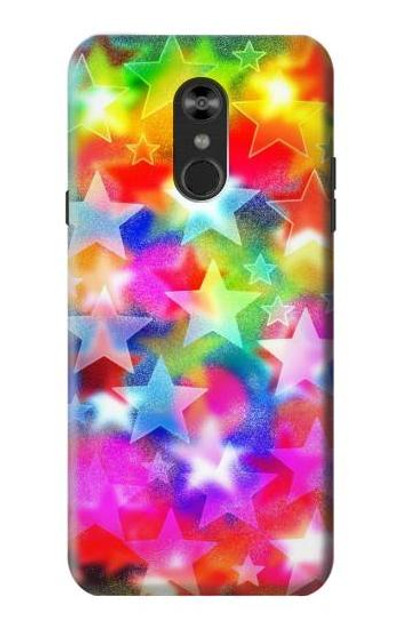 S3292 Colourful Disco Star Case Cover Custodia per LG Q Stylo 4, LG Q Stylus