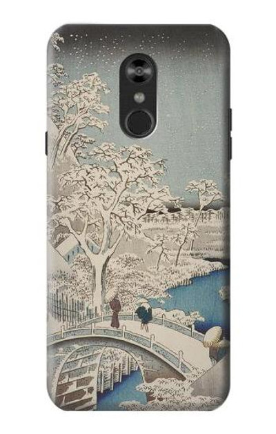 S3350 Utagawa Hiroshige Drum Bridge Yuhi Hill in Meguro Case Cover Custodia per LG Q Stylo 4, LG Q Stylus