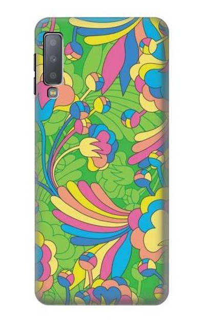 S3273 Flower Line Art Pattern Case Cover Custodia per Samsung Galaxy A7 (2018)