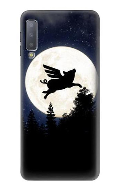 S3289 Flying Pig Full Moon Night Case Cover Custodia per Samsung Galaxy A7 (2018)