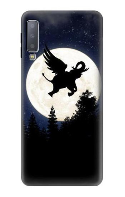 S3323 Flying Elephant Full Moon Night Case Cover Custodia per Samsung Galaxy A7 (2018)