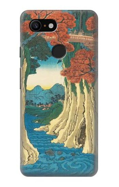 S3348 Utagawa Hiroshige The Monkey Bridge Case Cover Custodia per Google Pixel 3