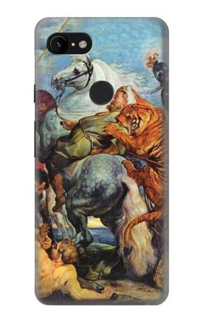 S3331 Peter Paul Rubens Tiger und Lowenjagd Case Cover Custodia per Google Pixel 3 XL