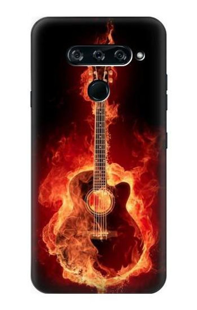 S0415 Fire Guitar Burn Case Cover Custodia per LG V40, LG V40 ThinQ