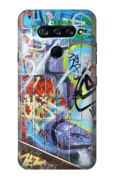 S0588 Wall Graffiti Case Cover Custodia per LG V40, LG V40 ThinQ