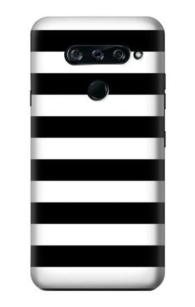 S1596 Black and White Striped Case Cover Custodia per LG V40, LG V40 ThinQ