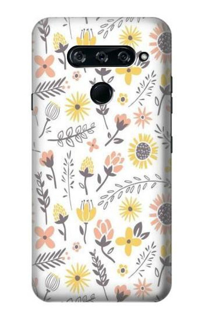 S2354 Pastel Flowers Pattern Case Cover Custodia per LG V40, LG V40 ThinQ