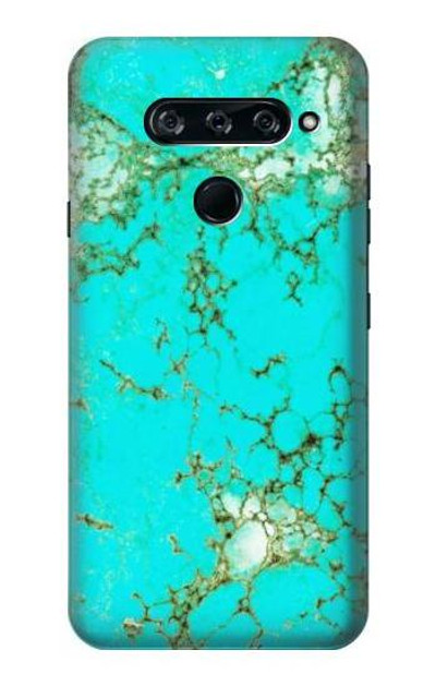 S2377 Turquoise Gemstone Texture Graphic Printed Case Cover Custodia per LG V40, LG V40 ThinQ