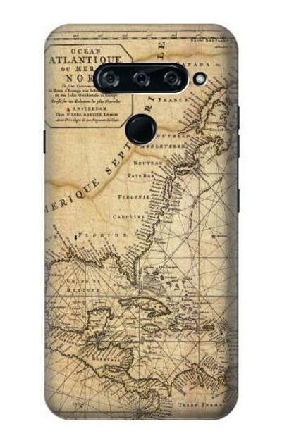 S2506 Exploration North America Map Case Cover Custodia per LG V40, LG V40 ThinQ