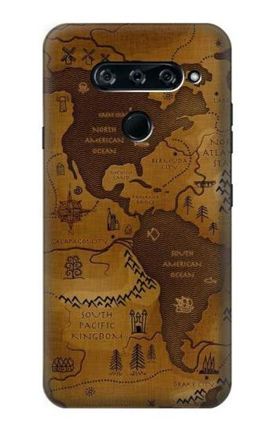 S2861 Antique World Map Case Cover Custodia per LG V40, LG V40 ThinQ