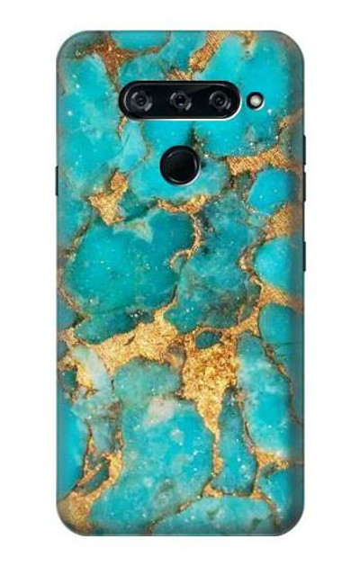 S2906 Aqua Turquoise Stone Case Cover Custodia per LG V40, LG V40 ThinQ