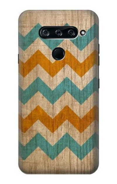 S3033 Vintage Wood Chevron Graphic Printed Case Cover Custodia per LG V40, LG V40 ThinQ