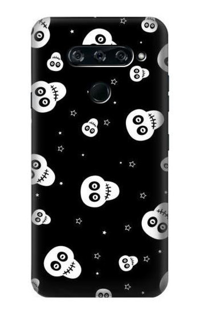 S3261 Smile Skull Halloween Pattern Case Cover Custodia per LG V40, LG V40 ThinQ