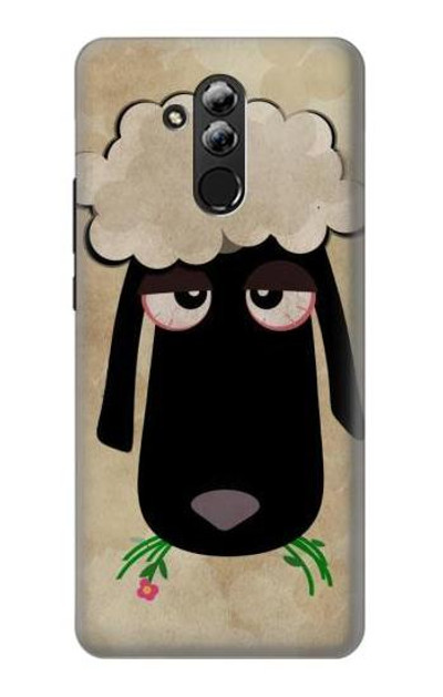 S2826 Cute Cartoon Unsleep Black Sheep Case Cover Custodia per Huawei Mate 20 lite
