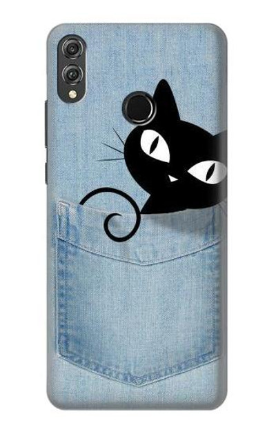 S2641 Pocket Black Cat Case Cover Custodia per Huawei Honor 8X