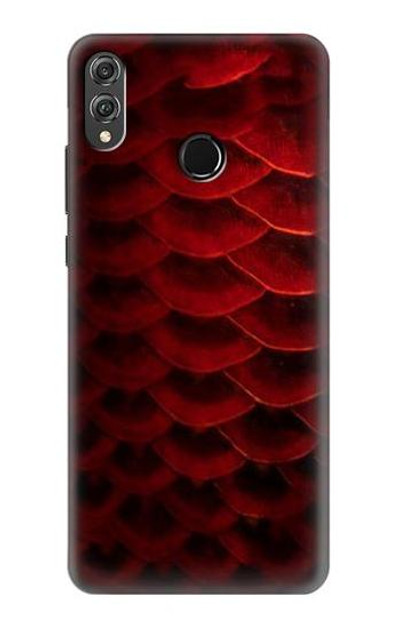 S2879 Red Arowana Fish Scale Case Cover Custodia per Huawei Honor 8X