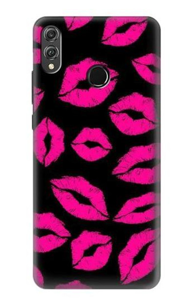 S2933 Pink Lips Kisses on Black Case Cover Custodia per Huawei Honor 8X