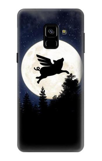 S3289 Flying Pig Full Moon Night Case Cover Custodia per Samsung Galaxy A8 (2018)