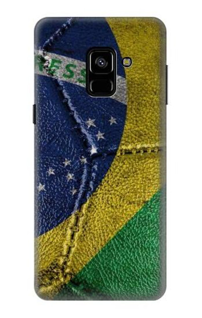 S3297 Brazil Flag Vintage Football Graphic Case Cover Custodia per Samsung Galaxy A8 (2018)