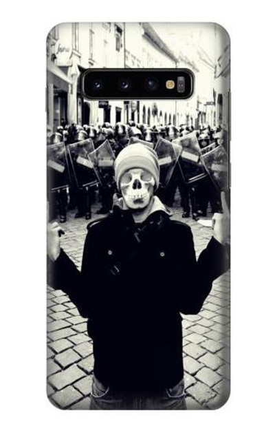 S1108 Skull Man Protester Case Cover Custodia per Samsung Galaxy S10 Plus S1108 Skull Man Protester Case Cover Custodia per Samsung Galaxy S10 Plus