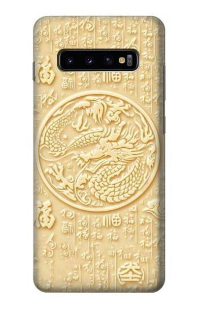 S3288 White Jade Dragon Graphic Painted Case Cover Custodia per Samsung Galaxy S10 Plus