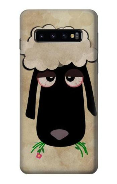 S2826 Cute Cartoon Unsleep Black Sheep Case Cover Custodia per Samsung Galaxy S10