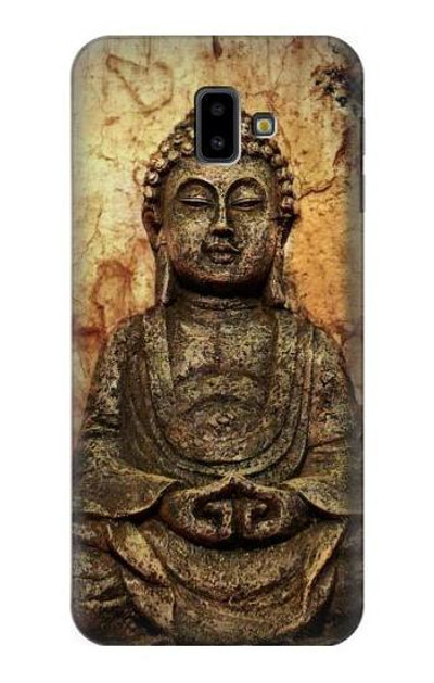 S0344 Buddha Rock Carving Case Cover Custodia per Samsung Galaxy J6+ (2018), J6 Plus (2018)