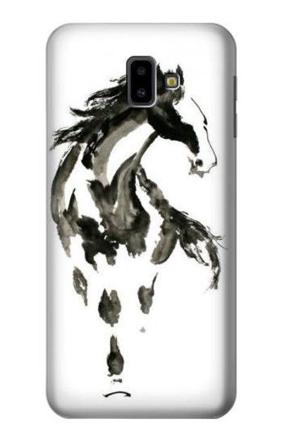 S1031 Horse Paintbrush Case Cover Custodia per Samsung Galaxy J6+ (2018), J6 Plus (2018)