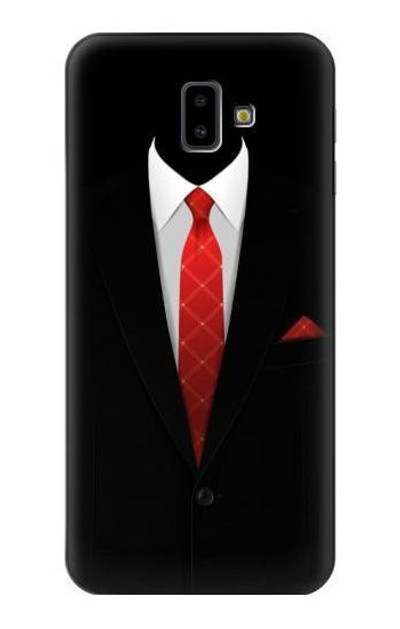 S1805 Black Suit Case Cover Custodia per Samsung Galaxy J6+ (2018), J6 Plus (2018)
