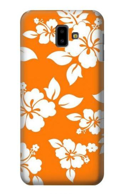 S2245 Hawaiian Hibiscus Orange Pattern Case Cover Custodia per Samsung Galaxy J6+ (2018), J6 Plus (2018)