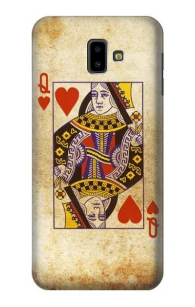 S2833 Poker Card Queen Hearts Case Cover Custodia per Samsung Galaxy J6+ (2018), J6 Plus (2018)