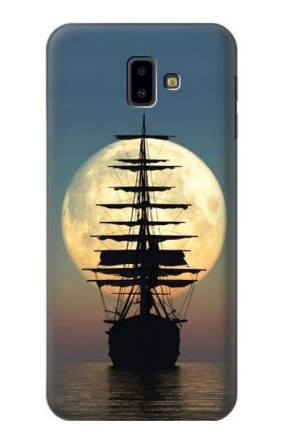 S2897 Pirate Ship Moon Night Case Cover Custodia per Samsung Galaxy J6+ (2018), J6 Plus (2018)