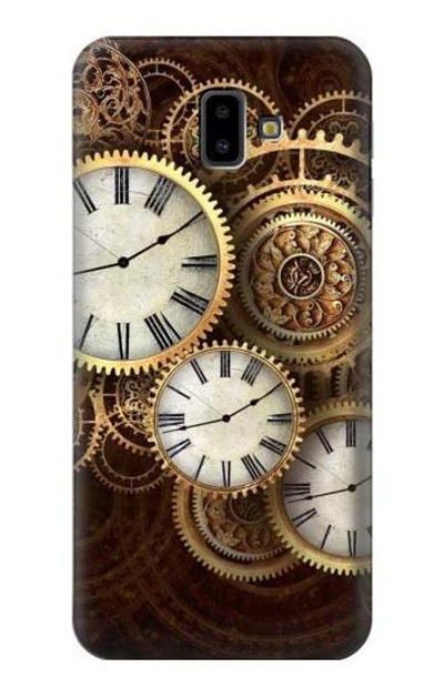 S3172 Gold Clock Live Case Cover Custodia per Samsung Galaxy J6+ (2018), J6 Plus (2018)