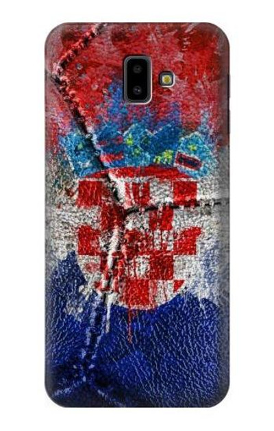 S3313 Croatia Flag Vintage Football Graphic Case Cover Custodia per Samsung Galaxy J6+ (2018), J6 Plus (2018)