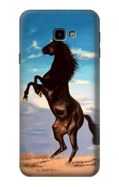 S0934 Wild Black Horse Case Cover Custodia per Samsung Galaxy J4+ (2018), J4 Plus (2018)