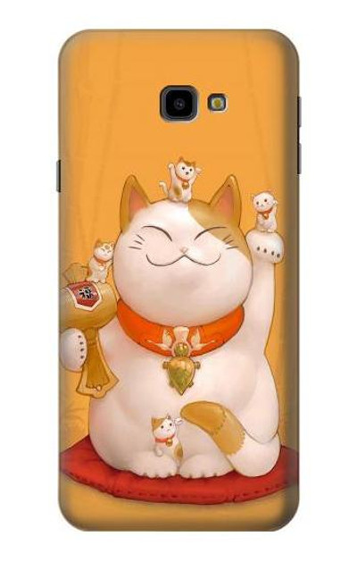 S1217 Maneki Neko Lucky Cat Case Cover Custodia per Samsung Galaxy J4+ (2018), J4 Plus (2018)