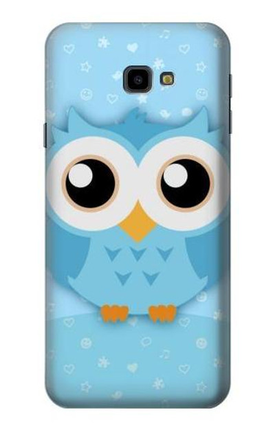 S3029 Cute Blue Owl Case Cover Custodia per Samsung Galaxy J4+ (2018), J4 Plus (2018)