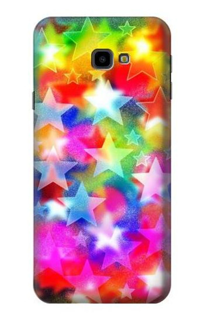 S3292 Colourful Disco Star Case Cover Custodia per Samsung Galaxy J4+ (2018), J4 Plus (2018)