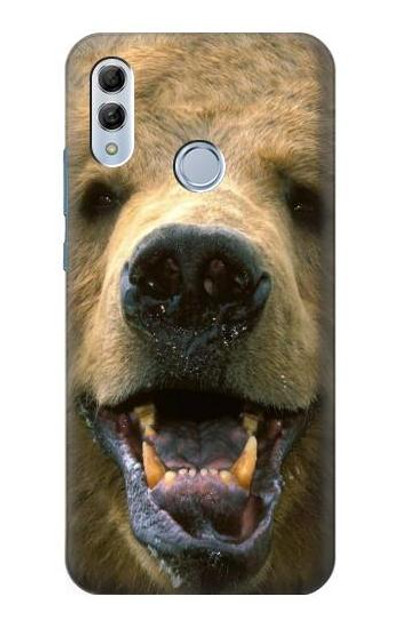 S0840 Grizzly Bear Face Case Cover Custodia per Huawei Honor 10 Lite, Huawei P Smart 2019