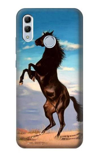 S0934 Wild Black Horse Case Cover Custodia per Huawei Honor 10 Lite, Huawei P Smart 2019