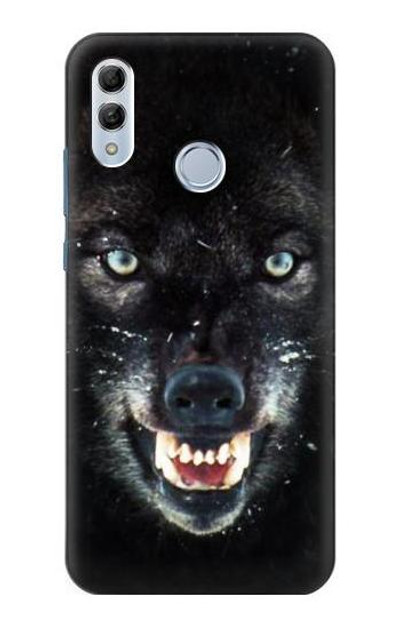 S2823 Black Wolf Blue Eyes Face Case Cover Custodia per Huawei Honor 10 Lite, Huawei P Smart 2019
