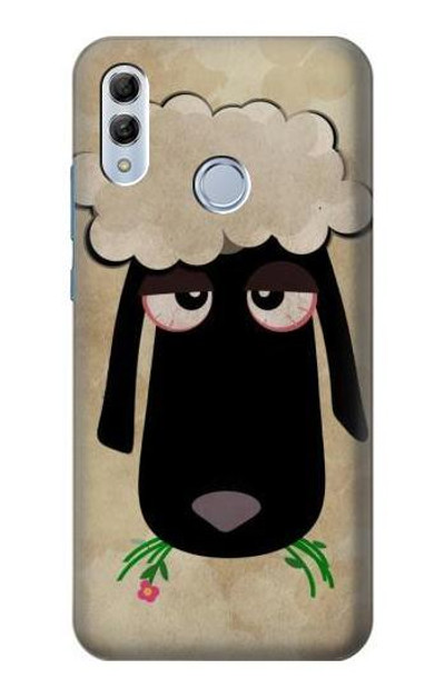 S2826 Cute Cartoon Unsleep Black Sheep Case Cover Custodia per Huawei Honor 10 Lite, Huawei P Smart 2019