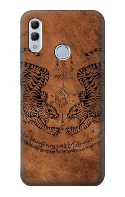 S3209 Sak Yant Twin Tiger Case Cover Custodia per Huawei Honor 10 Lite, Huawei P Smart 2019