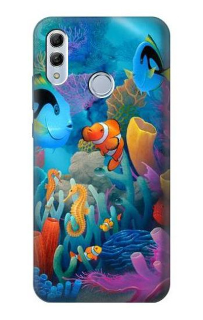S3227 Underwater World Cartoon Case Cover Custodia per Huawei Honor 10 Lite, Huawei P Smart 2019