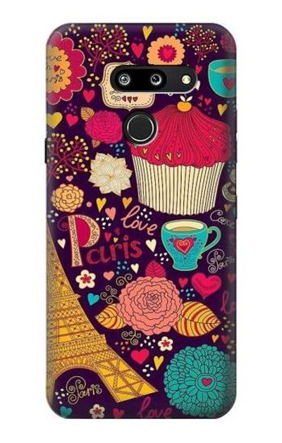 S2353 Paris Cartoon Vintage Pattern Case Cover Custodia per LG G8 ThinQ