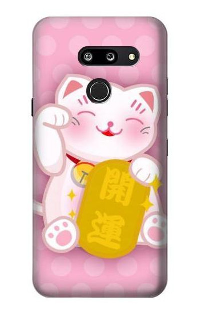 S3025 Pink Maneki Neko Lucky Cat Case Cover Custodia per LG G8 ThinQ