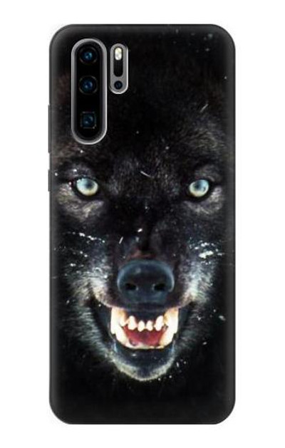 S2823 Black Wolf Blue Eyes Face Case Cover Custodia per Huawei P30 Pro