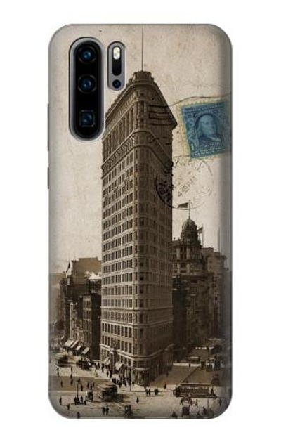 S2832 New York 1903 Flatiron Building Postcard Case Cover Custodia per Huawei P30 Pro